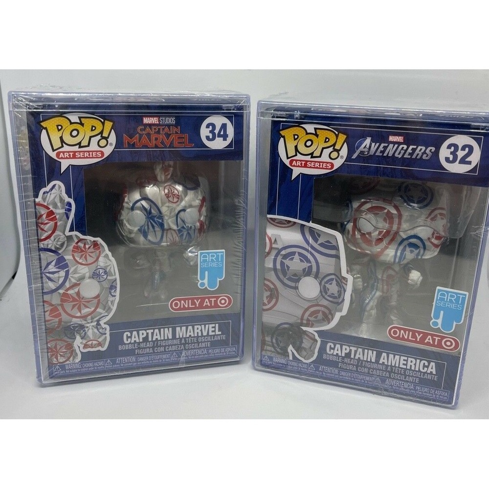 Funko Pop! Art Series Marvel Avengers Captain America 32 and‎ 34 NIB Set Target